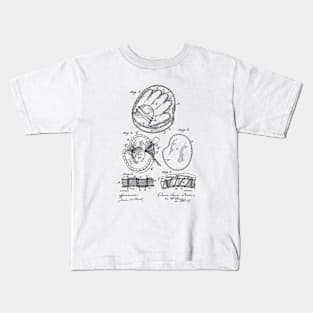 Baseball Glove Patent Drawing Kids T-Shirt